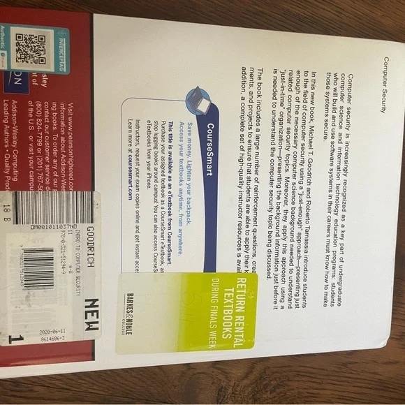 Computer Security, textbook - Picture 3 of 3